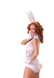 woman in rabbit costume