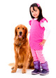 Girl with a beautiful dog