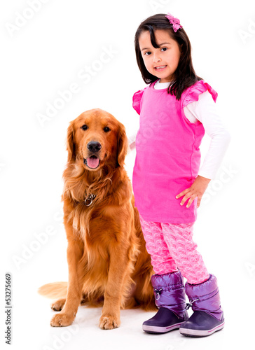 Photo: Girl with a beautiful dog Girl with a beautiful dog