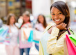 Shopping woman smiling