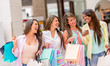 Group of shopping women