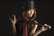 Foto: cabaret woman playing with stick cabaret woman playing with stick