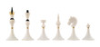 Set of black chess figures isolated