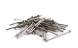 Pile of metal nails isolated