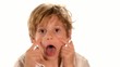 grimacing child