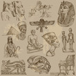 Egyptian collection - hand drawings into vector set