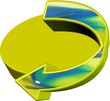 Pfeil rund 3D auf Scheibe Freisteller