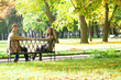 Dating couple in park