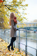 Beautiful Parisian woman on a fall day