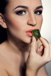 beautiful girl with candy