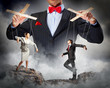 Businessman puppeteer