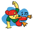 Dancing Duck A duck in dancing action style.