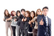 Group of hispanic business people  with thumbs up