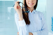 Female with eyeglasses