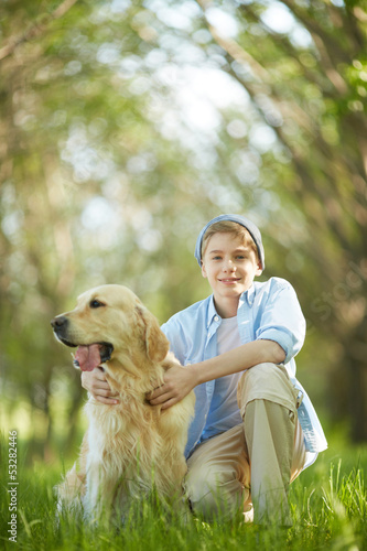 Photo: Boy with dog Boy with dog