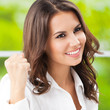 Foto: Happy gesturing smiling young businesswoman Happy gesturing smiling young businesswoman