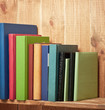 Books on the brown bookshelf
