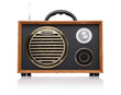 Photo: Vintage fashioned radio isolated on white background Vintage fashioned radio isolated on white background