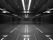 Illustration: Abstract dark modern interior Abstract dark modern interior
