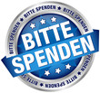 Button Banner "Bitte spenden" blau/silber
