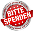 Button Banner "Bitte spenden" rot/silber