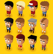Vector: People Men Isometric Set People Men Isometric Set