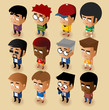 Vektor: People Men Isometric Set People Men Isometric Set