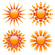 canvas print picture - 4 Orange/Red Suns