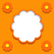 Orange background with floral frames and text field