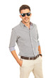 Cheerful business man with sunglasses