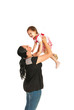 Mother having fun with toddler daughter