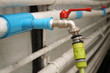 outdoor faucet and water pipes