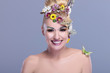 Photo: beauty woman with floral make up beauty woman with floral make up
