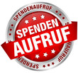 Button Banner "Spendenaufruf" rot/silber