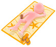 Illustration: 3D white people. Sunburned in the beach 3D white people. Sunburned in the beach