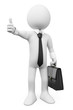 Illustration: 3D white people. Businessman thumb up 3D white people. Businessman thumb up