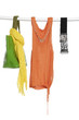 silk scarf and bag ,clothing on a hanger