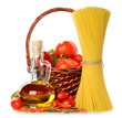 tomatoes,pasta and olive oil