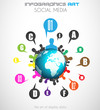 Worldwide communication and social media concept art