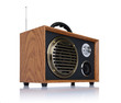 Photo: Vintage fashioned radio isolated on white background Vintage fashioned radio isolated on white background