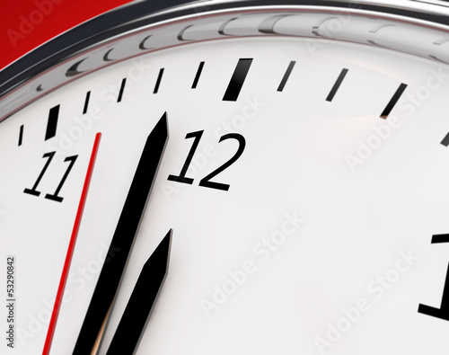 Illustration: Clock about to show 12 o'clock - New Year / Running out of time Clock about to show 12 o'clock - New Year / Running out of time