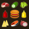 Burger icons set
