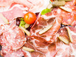 close up of tasty cold meats