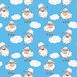 Funny sheep seamless pattern