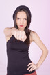woman determined throwing a punch