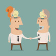 Business man get idea shake hands, eps10 vector format