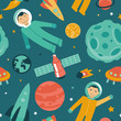 Vector: Vector seamless pattern with space and planets Vector seamless pattern with space and planets