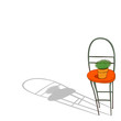 a potted plant is on the chair