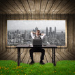 Businessman relaxing in the office.