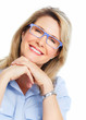 Beautiful senior woman wearing eyeglasses.